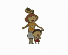 DIJE DE ACERO MADRE E HIJO